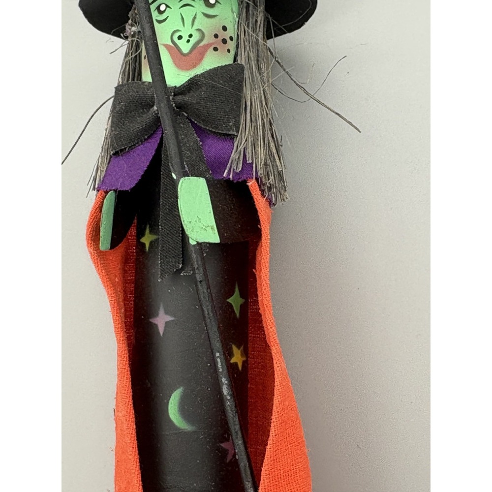 Vintage Witch Candle Stick Holder Halloween Handmade 11" RARE‎ Unique Decor - Picture 13 of 16